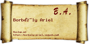 Borbély Ariel névjegykártya